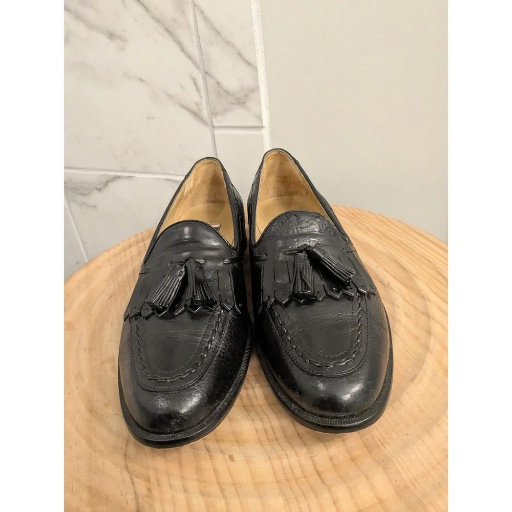 Vintage Johnston & Murphy Mens Leather Handcrafted Dress Shoes Made in Italy EUC